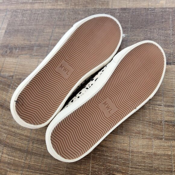 Madewell Sidewalk Sneakers Womens 8.5 Low Top Calf Hair Spotted Suede Lace Up - Picture 10 of 11